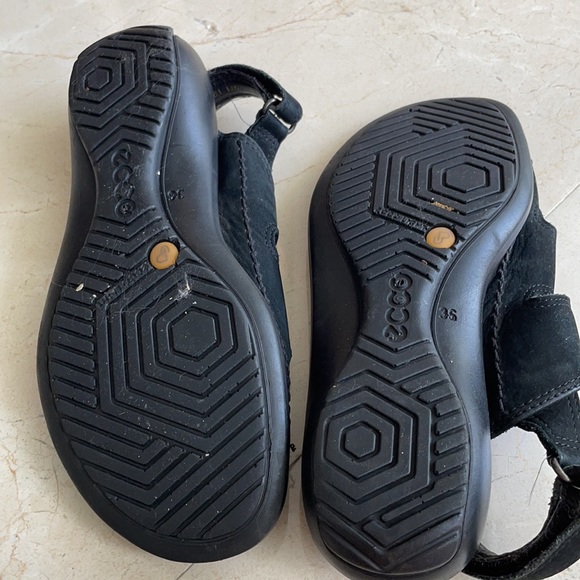 ECCO VELCRO ADJUSTABLE BLACK SANDAL - Picture 3 of 4